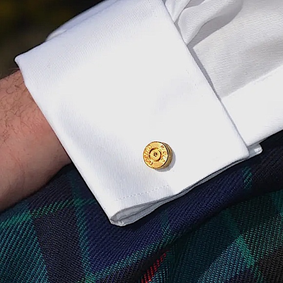 Gold Plated Bullet Cufflinks